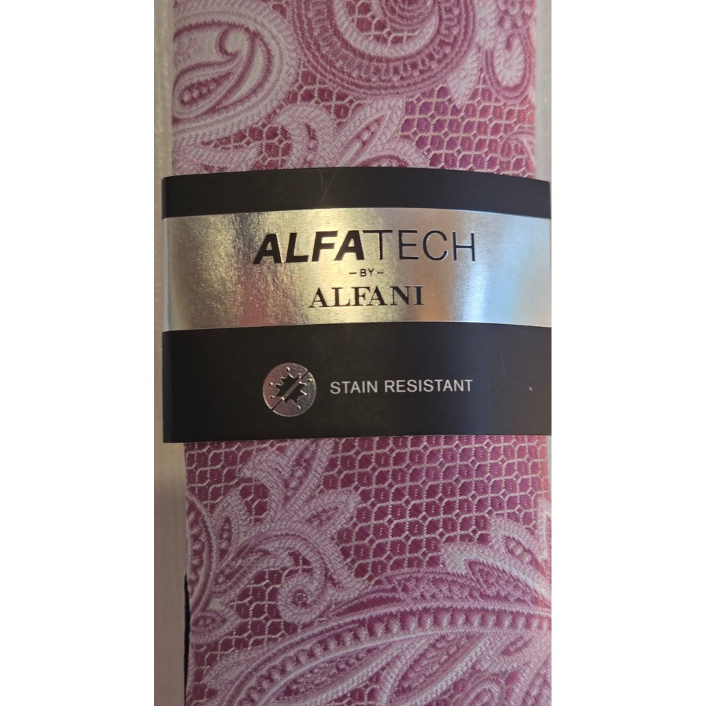 Alfani Alfatech Mens Mauve Paisley Stain Resistant Necktie New - Picture 3 of 5